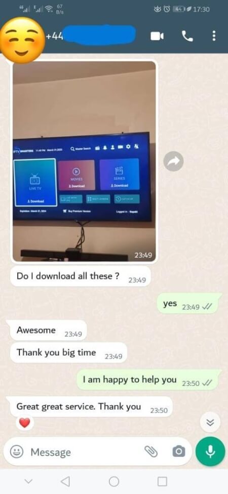 "Customer praising IPTV Oman’s fast and reliable service during peak times."